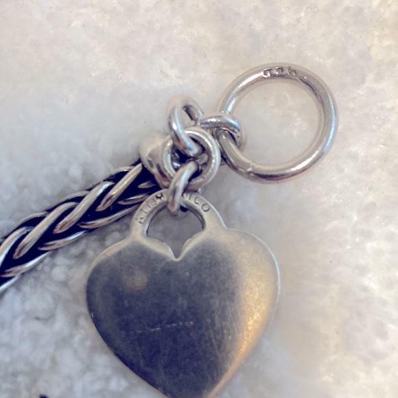 Sterling Silver Toggle Bracelet with heart charm - Picture 6 of 8